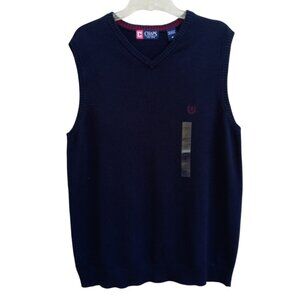 Chaps blue V-neck sweater vest sz M NEW